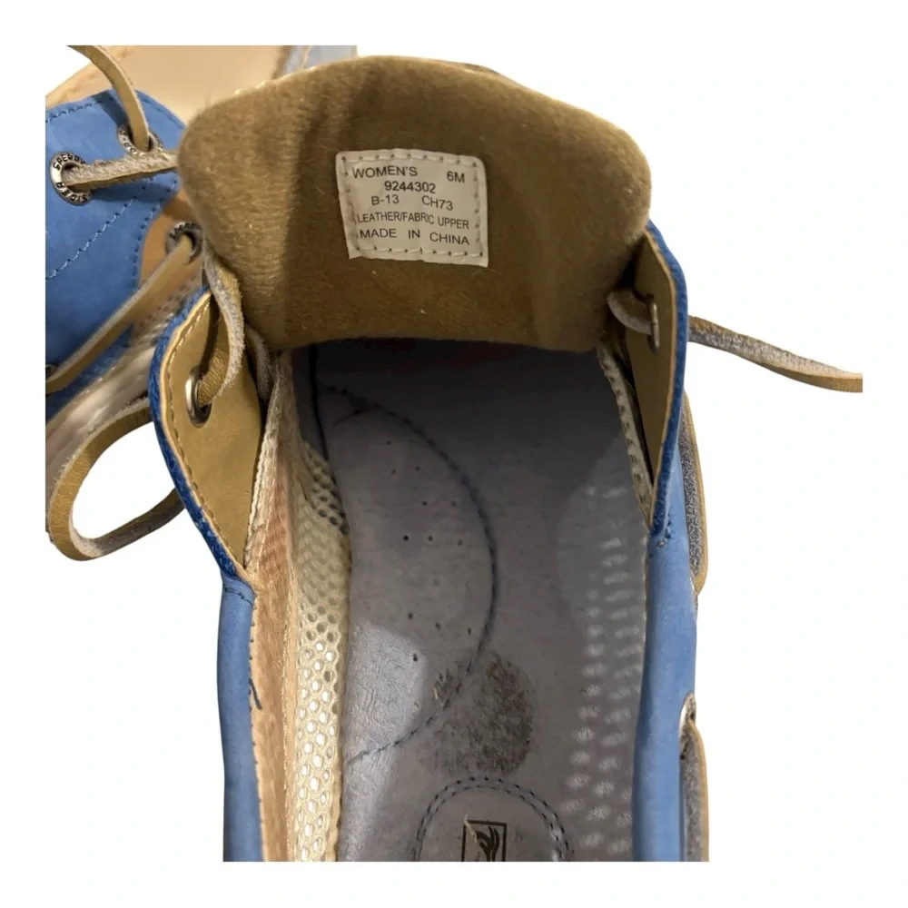 Sperry Topsider Leather Light Blue Preppy Nautical Old Money Boat Casual Shoe 6 - Picture 11 of 12